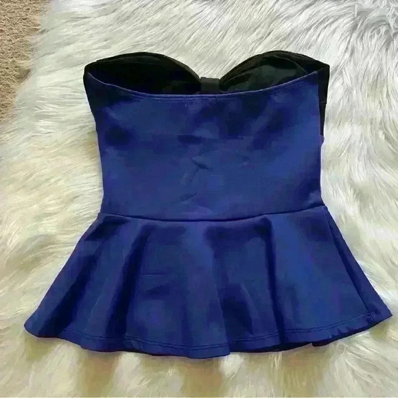 Body Central Y2K Strapless Bow Peplum Top Small - Picture 5 of 6